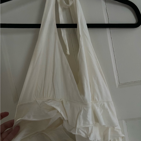 Express Ivory Ruffle Halter Dress - Picture 3 of 4